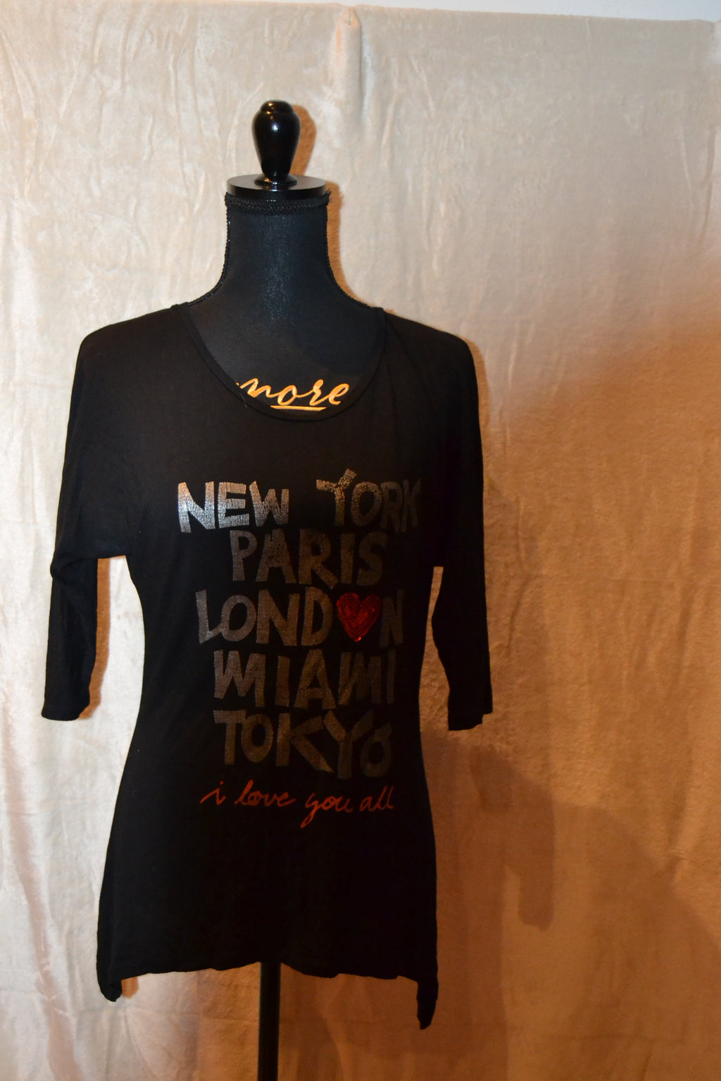 T-shirt Noir Cache Cache L